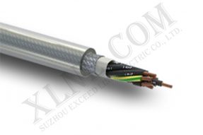 H05VVC4V5-K 7X1.0 透明双护套耐油屏蔽软电缆